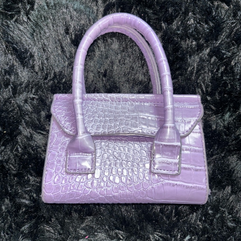 PLT mini purple crocodile purse